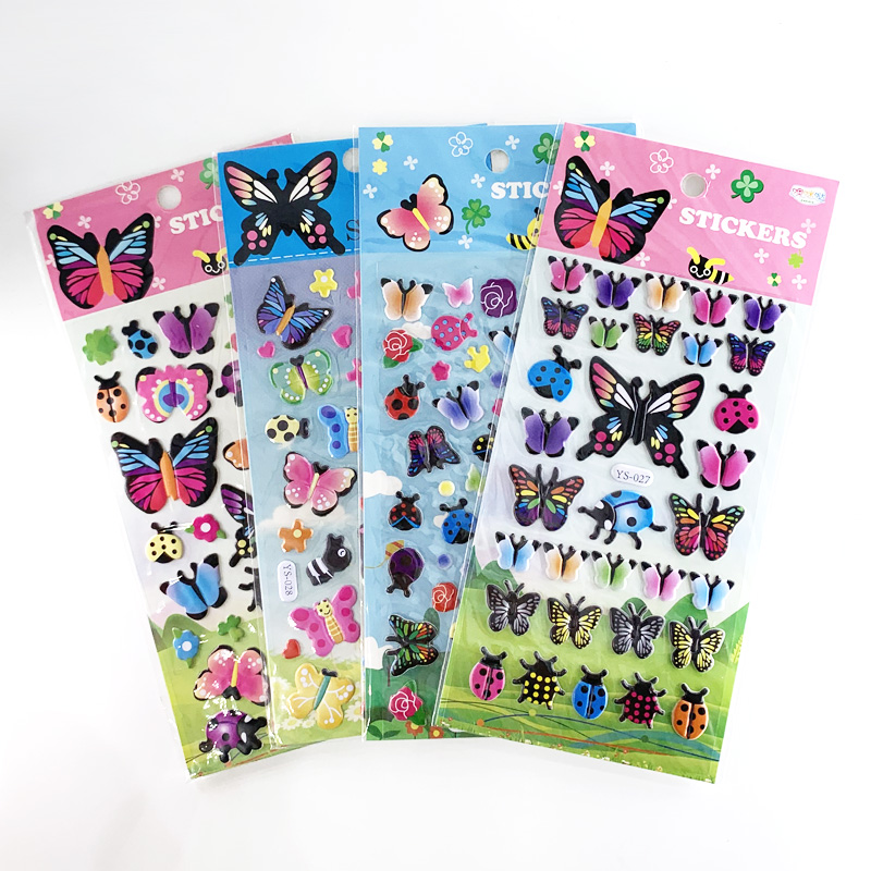 4 vellen/set stickers met zeedieren, cartoonvissen, schattige stickers met 3d bubbels, plakboek voor jongens- en meisjeskamerdecoratie: Bruin