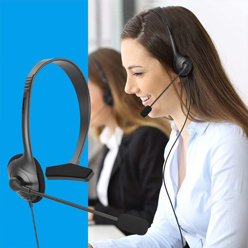 Telefoon Headset Met Microfoon Noise Cancelling &amp; Volumeregeling, Telefoon Headset Voor Kantoor, Clear Chat, Ultra Comfort