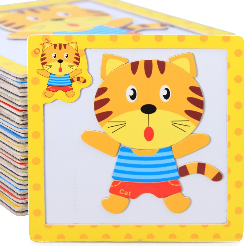 Cartoon Animal Magnetic Puzzles and Drawing Board Children Wooden Toys Writing Jigsaw Homeschool Supplies Educational Baby