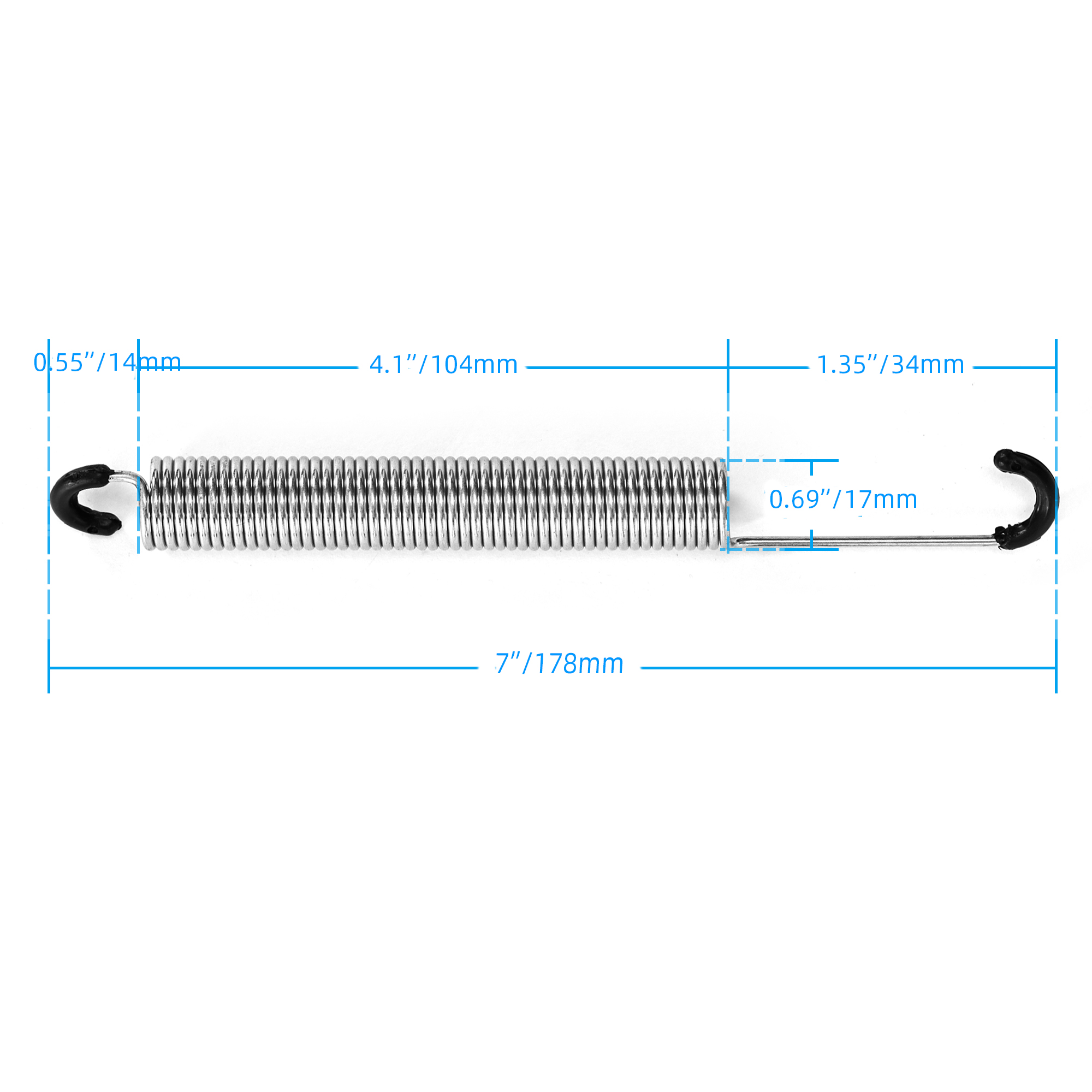 (Paquet de 2) 7 "[178mm] mécanisme de chaise de canapé inclinable de remplacement en acier inoxydable ressort de Tension-Style crochet à Long cou