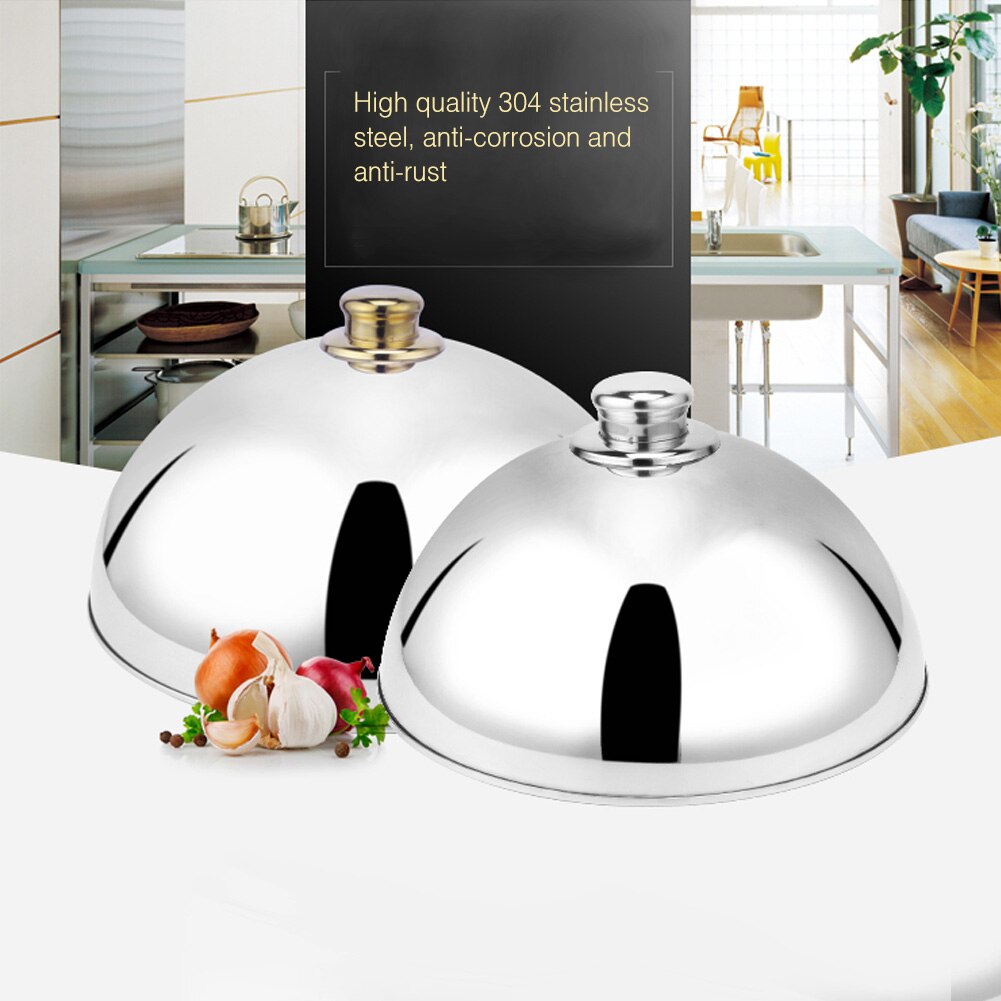 Stainless Steel Food Meal Cover Steak Cover Cheese Melting Dome Serving Dish Food Cover For Home Hotels Banquet Cookware Parts