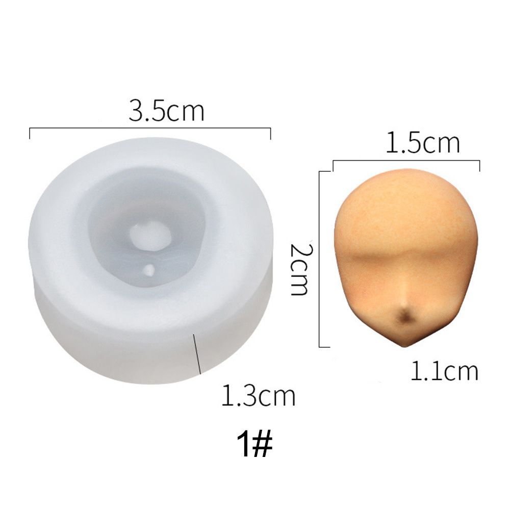 3D Baby Face Silicone Molds Q Version Clay Head Sculpey Doll Modification Accessories DIY Proportional Face Making Tools: A-1