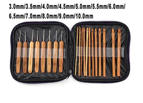 Crochet Hooks Set With Case 14 Styles Knitting Needles Set DIY Needle Arts Craft Scissors Markers Sewing Tools GYH: Bamboo  Crochet