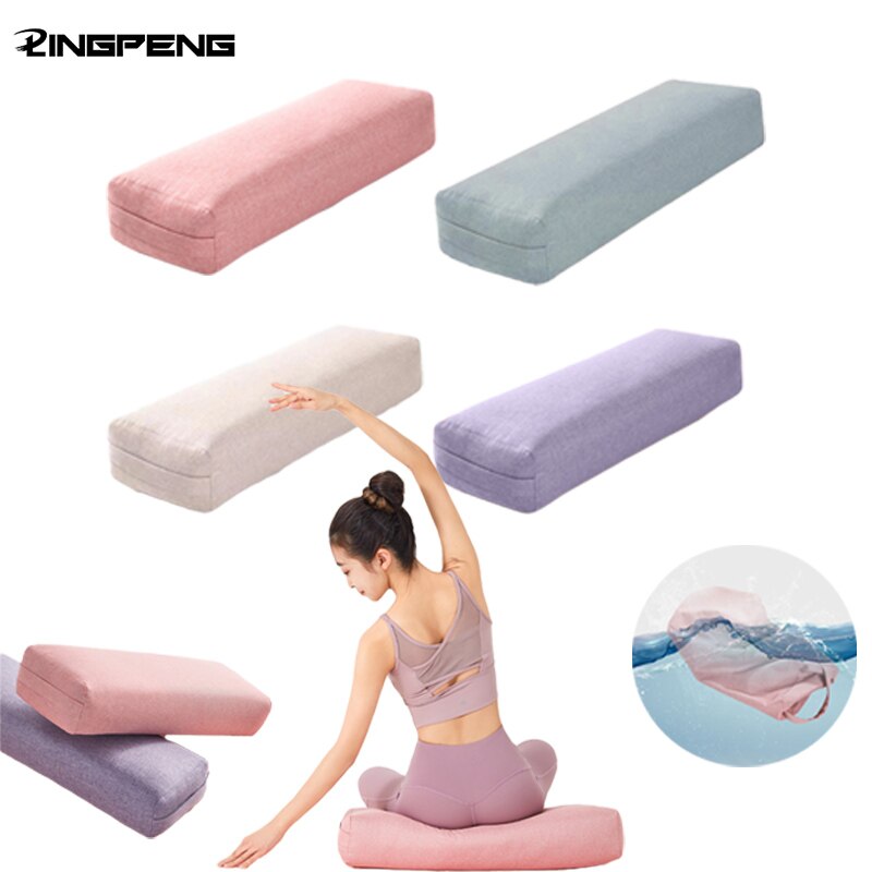 Katoen En Linnen Textuur Vierkante Yoga Kussen Spons Voering Fitness Hoge Elastische Yoga Mat Yoga Mat Yoga Accessoires Yoga Pijler
