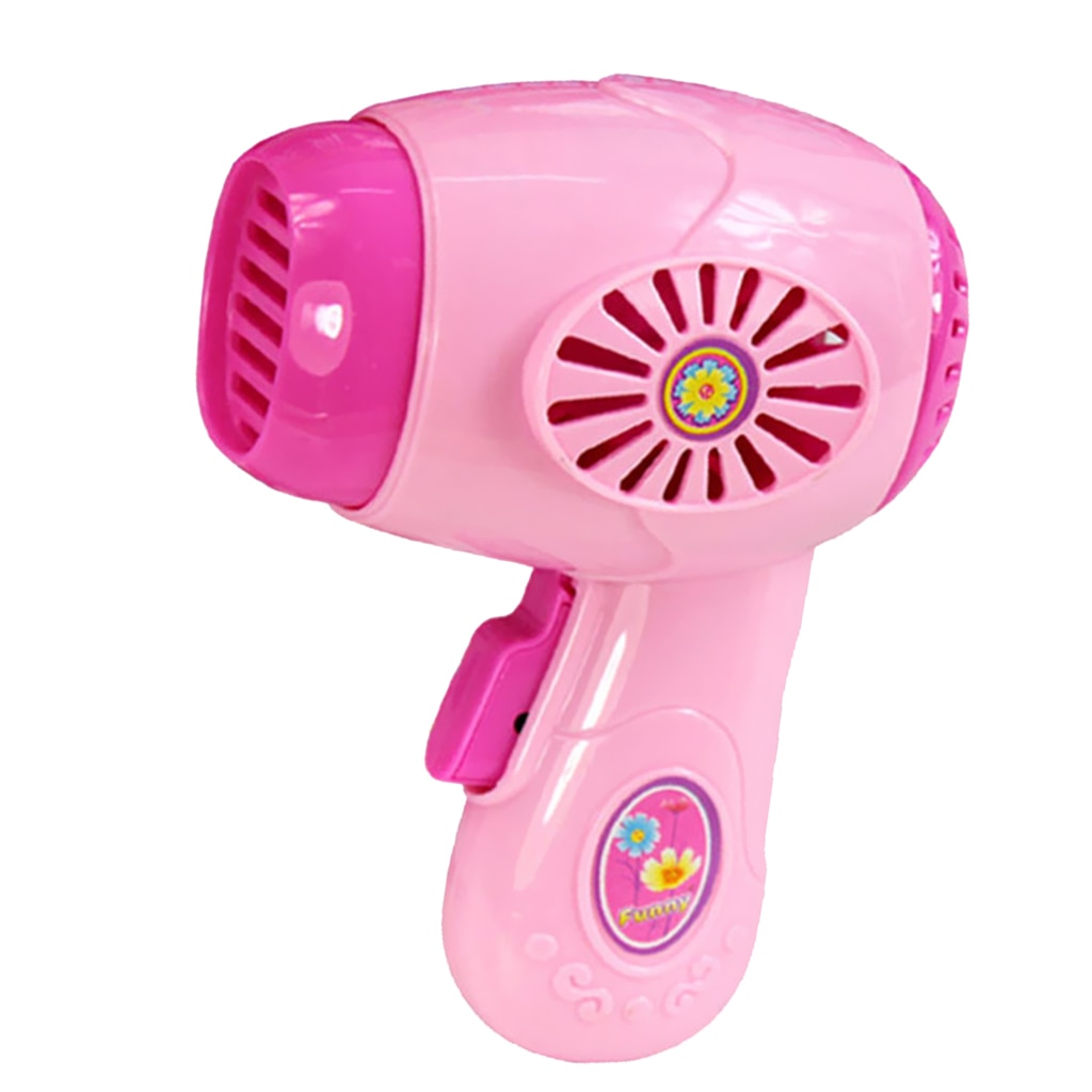 Kids Children Mini Plastic Home Appliance Toys with Light & Sound Children Birthday - Pink Hair Dryer