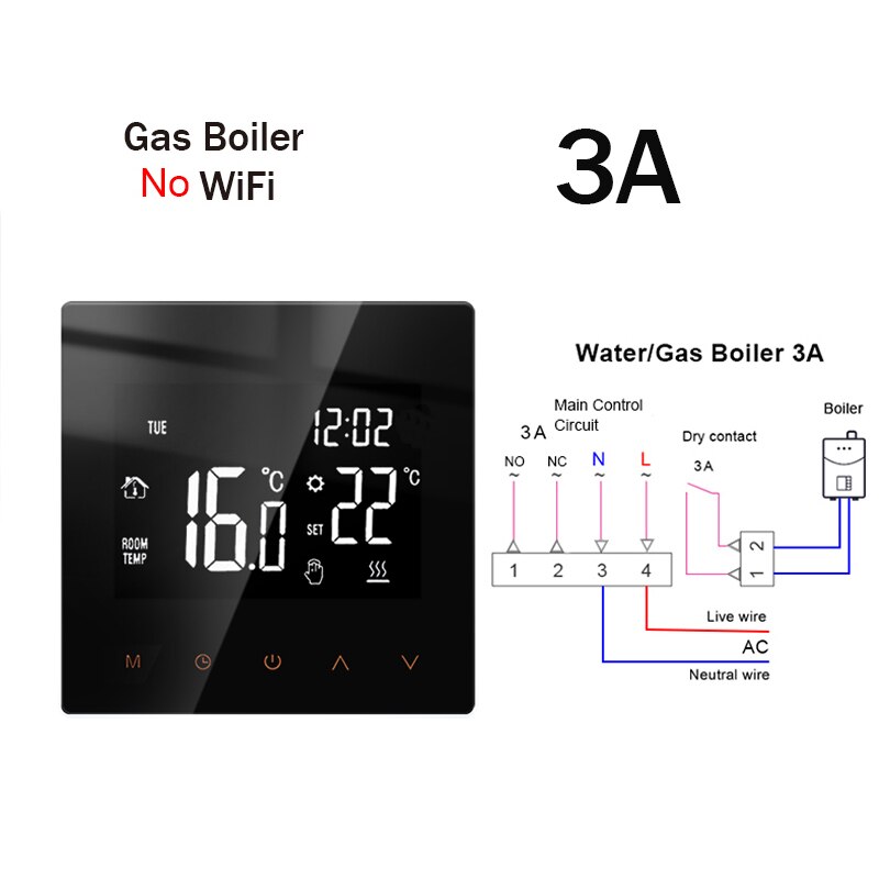 Tuya APP WiFi Smart Thermostat Electric Floor Heating Water Gas Boiler Temperature Voice Remote Controller for Google Home Alexa: ME81G