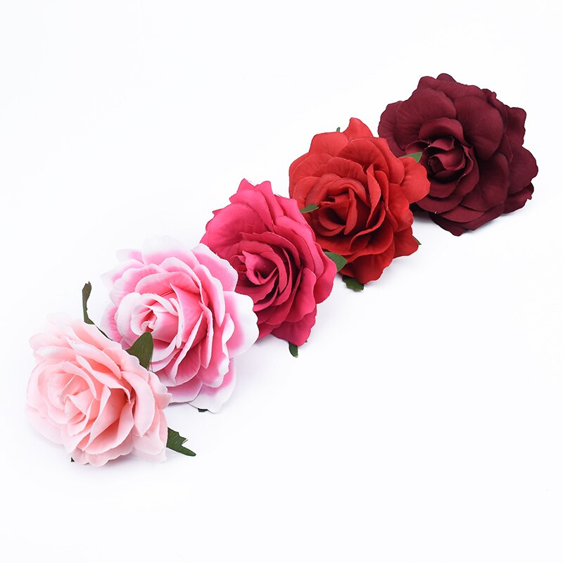 100pcs Artificial Flower Silk Rose Head Wedding bridal bouquet Brooch Wreaths Christmas Home garden Diy Decoration