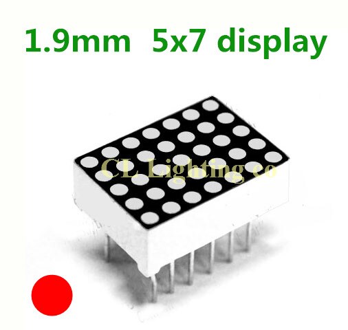 1.9MM 5X7 led display Red Common anode LED Dot Matrix Digital Tube Module 5*7 digital tube
