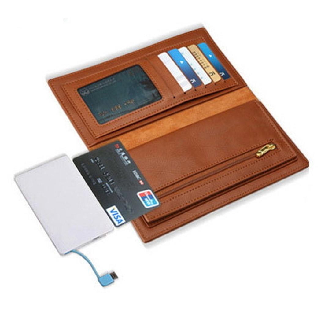Mini Portable With Charging Cable Phone Plastic Power powerbank Bank Mobile 2000mAh White Micro USB Power