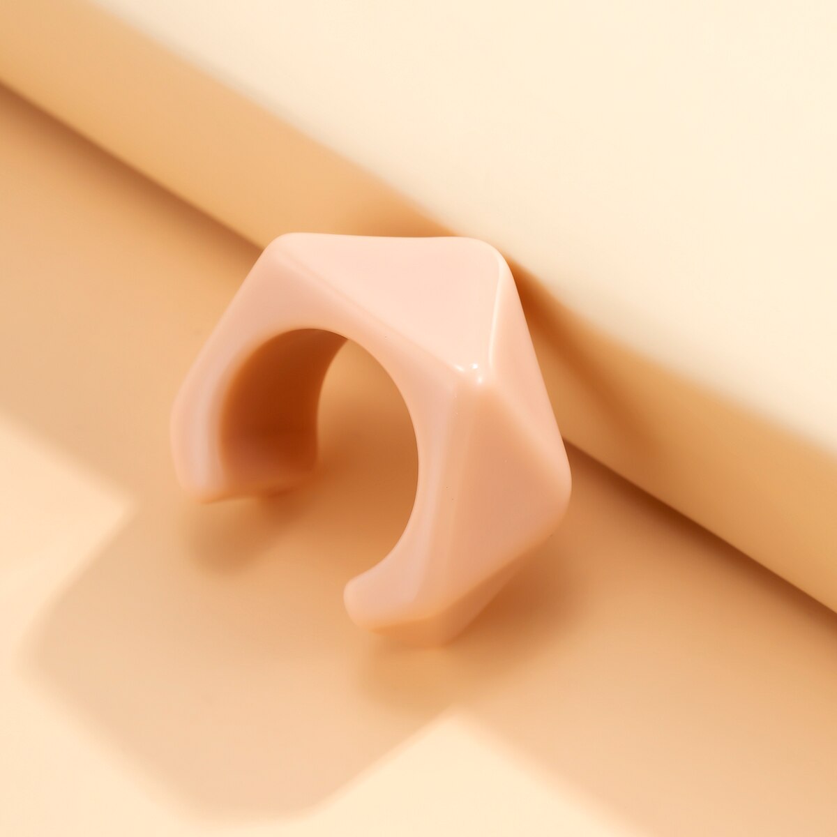 Gennemsigtig akryl geometriske åbne ringe regnbue farverige harpiks kno finger ringe til kvinder piger smykke fest: 05