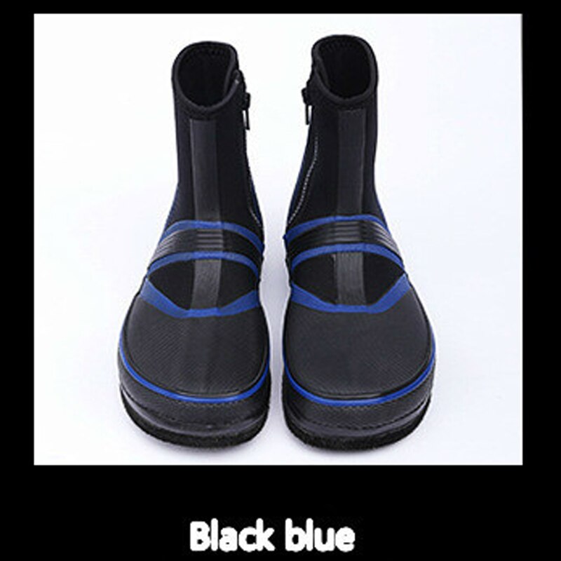 Antiskid fishing shoes, sea fishing shoes, nail soled shoes, rain boots, antiskid felt soled rock fishing shoes, fishing gear: Blue