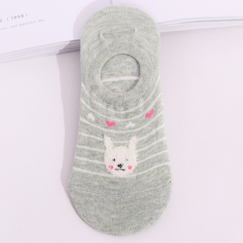 Meias de barco femininas, meias curtas de algodão de animais invisíveis e coloridas, confortáveis, para o verão, 1 par xg36 2 peças: xg36lv