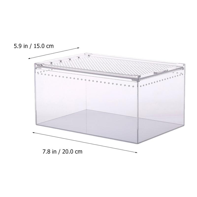 Nido de reptiles acrílico duradero, caja de alimentación práctica, suministros para reptiles, nido para cría de árboles, Rana, lagarto, camaleón, 1 unidad: 20x15x10cm