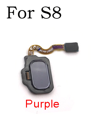 pour Samsung Galaxy S8 S9 S10e capteur d'empreintes digitales maison retour clé Menu bouton Flex ruban câble: S8 Purple