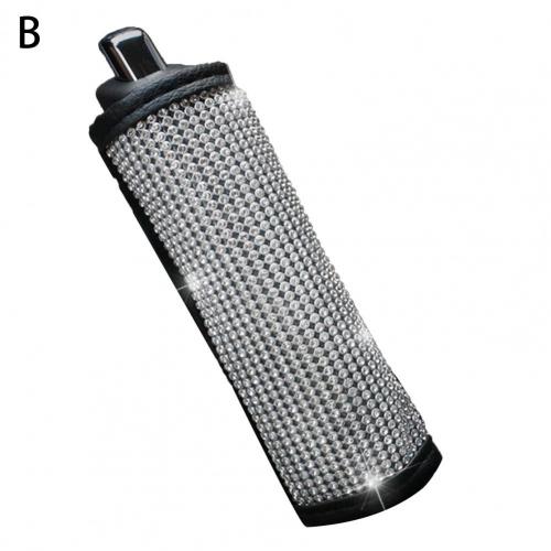 Full Diamond Crystal Car Gear Shift Collar Cover Glitter Rhinestones Auto Shifter Hand Brake Covers Car Interior Accessories: B