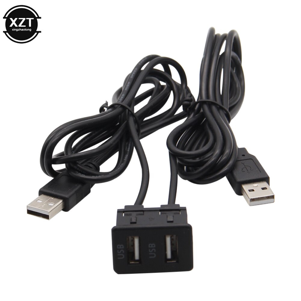150CM Car Dash Flush Mount Dual USB Port Panel Auto Boat Double USB Extension Cable Adapter forVolkswagen forToyota