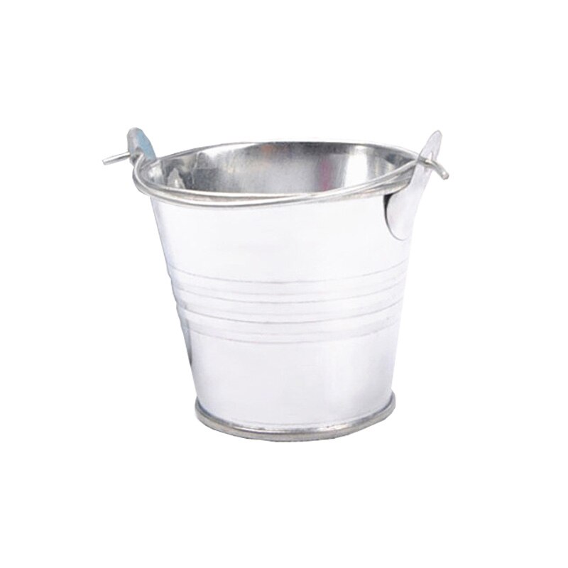 5.6*5.6*4cm små blikspande jern tønde blik mini balje dekorative fustager anti-deform lyse solid holdbar boligindretning: Sølv