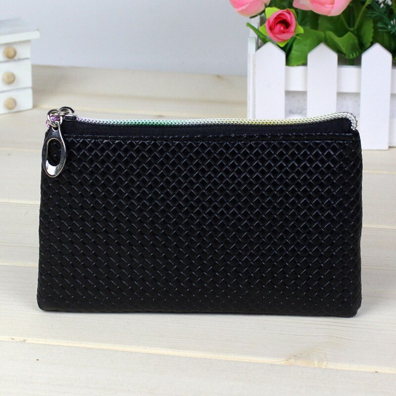 Nova carteira da moda em material pu, presentes da moeda zero, carteira de telefone móvel: black