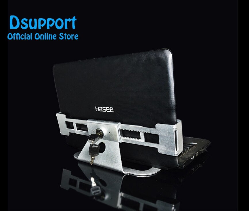 Anti-Theft Laptop Display Stand - Aluminum Alloy - Security Lock & Key - 13-19 inch Laptop Holder