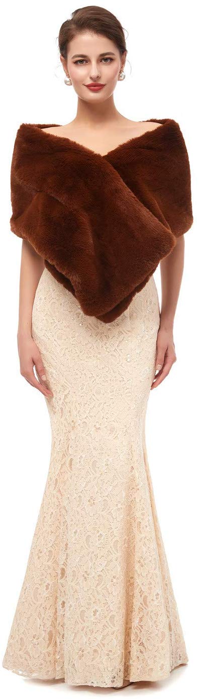 Bolero Jacket Avondjurk Sjaal Bridal Wraps Fur Cape Fur Sjaal Veer Robe Sheer Wit Bont Mantel Winter Witte Mantel jas: 1pj19134