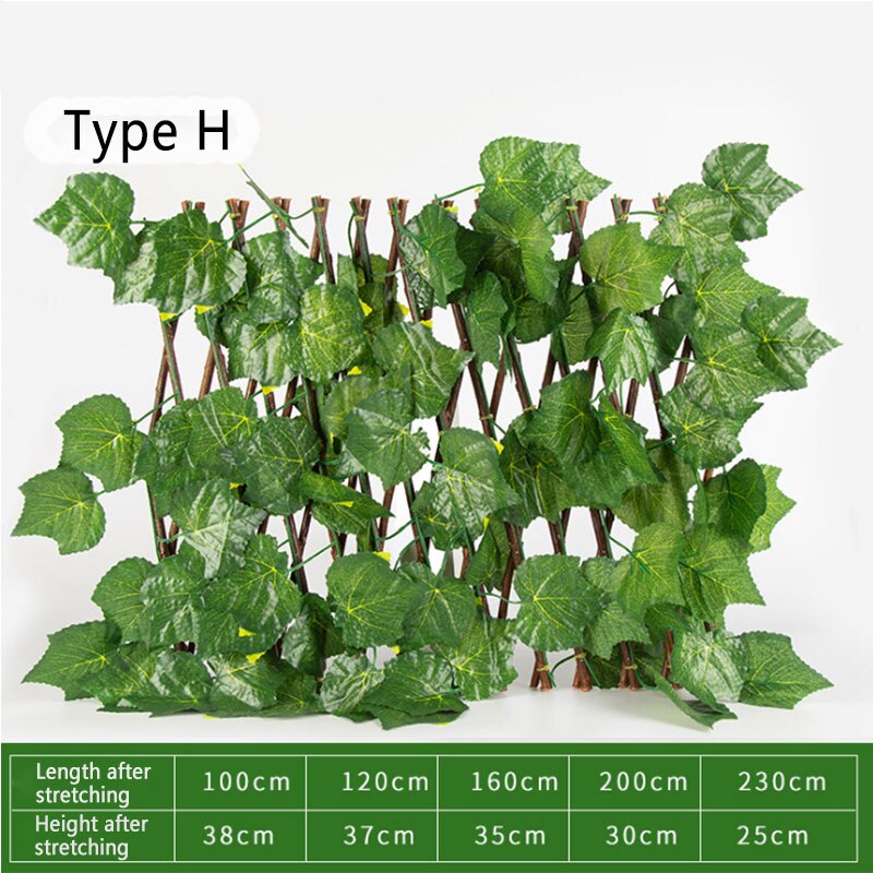 Retractable Fence Artificial Leaf Garden Buildings Expandable Faux Ivy Privacy Fence Rellis Decor Privacy Climbing Frame Decor: 08