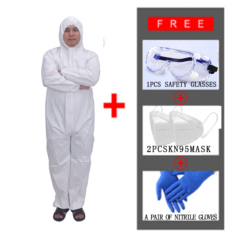 Traje de protección química para el trabajo, uniforme de seguridad, Mono para hombre, ropa de trabajo impermeable, evita el polvo, traje no tejido: A2 / XL
