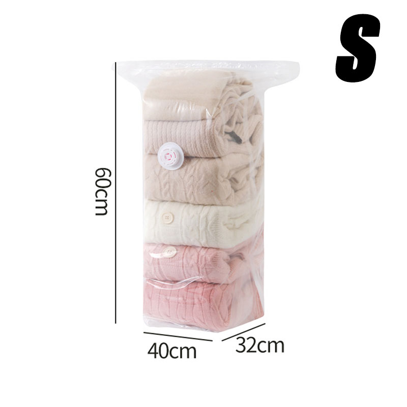 5/1PCS Cubic Vacuum Storage Bags For Clothes,Space Saving Bags Storage Vacuum Seal Packet,Folding Compressed Organizer Bag: L / black
