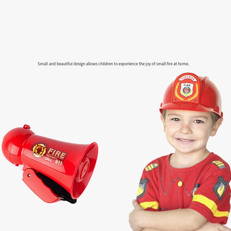 Draagbare Kids Megafoon Luidspreker Fantasiespel Kinderen Brandweerman Megafoon Mini Megafoon Met Sirene Geluid Handheld Microfoon Speelgoed