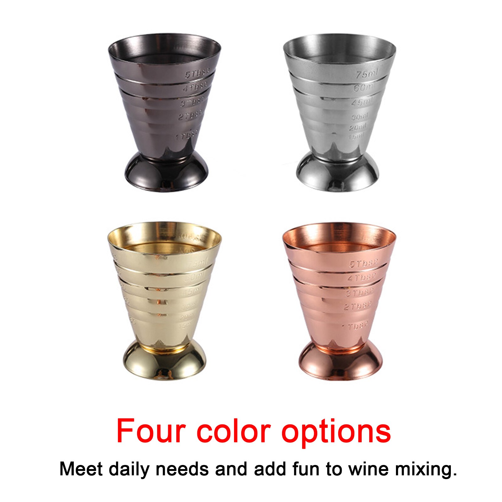 Ounce Jigger Bar Cocktail Drink Mixer Liquor Measuring Cup 75ml Measuring Shot Cup Stainless Steel Mojito Measurer Coffee Mug