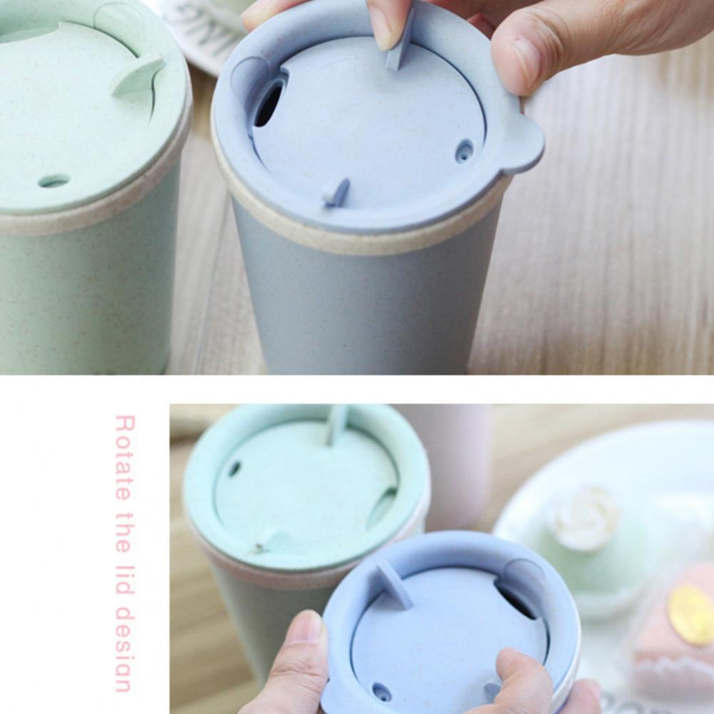 1PC Mug Leakproof Double-wall Insulation Wheat Fiber Straw Coffee Cup for Travel Coffee Mug Tea Mugs cup