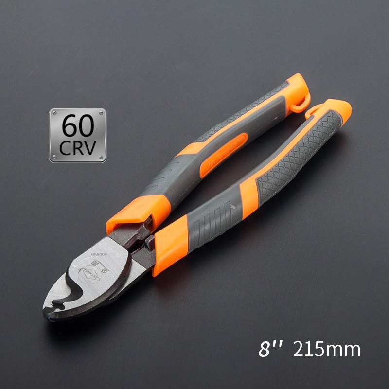 Elektriker kabel tang manuell wire stripper solid wire tang skarp kabel kutter krymping stripping verktøy tang: 8 tommer