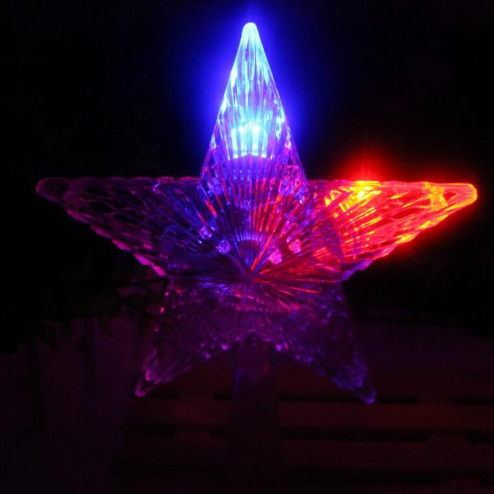 Plastic Christmas Tree Top Star Christmas Ornament Led Luminous Five-pointed Star 14cm18cm22cm Star Christmas Lights