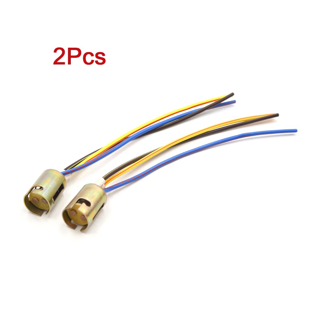 X Autohaux 2/3/4/6Pcs 3 Draden 1157 Bulb Socket Connector Brake Richtingaanwijzer harness Led Lamp Adapter Extension Holder: Goud