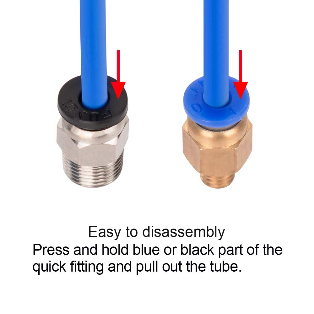 Aokin 5 Pcs PC4-M6 Pneumatische Montage En 5 Pcs PC4-M10 Pneumatische Montage Voor Creality Ender 3/Pro Ender 5 CR-10/10S 3D Printer