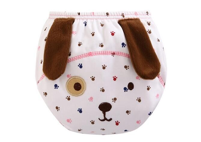 2Pc Mädchen Jungen Unterwäsche freundlicher Unterhose Wiederverwendbare Baby, Kleinkind Windel Tuch Windeln 80/90/100: Hund / 90