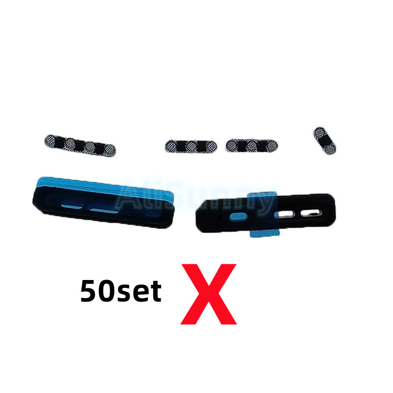 AliSunny 50Set głośnik + Mic Mesh samoprzylepna naklejka na iPhone 6 6S 7 Plus lewa + prawa siatka przeciwkurzowe ucho ekran dotknij klej: 50x for X