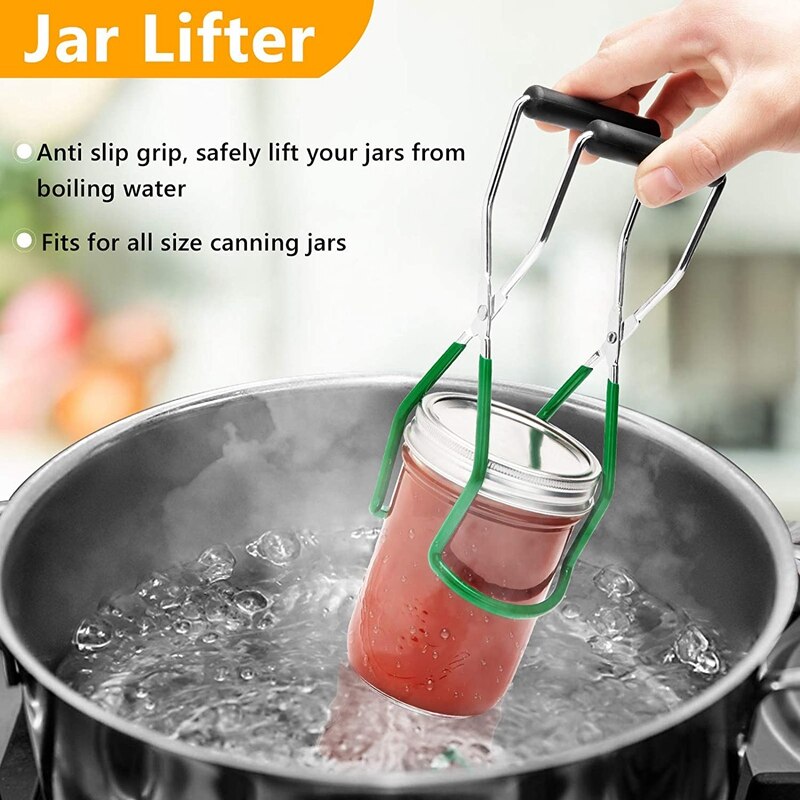 6-Piece Canning Supplies Kit Jar Lifter Canning Funnel Bubble Measurer Lid Lifter Canning Tongs Kitchen Tool Set
