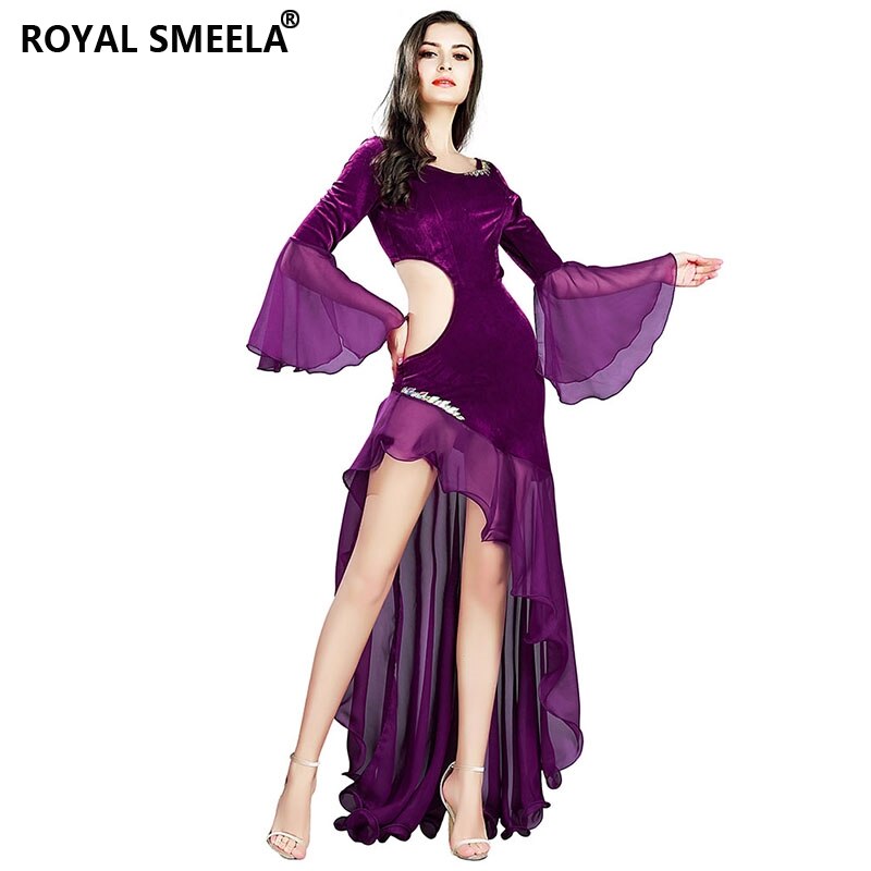 Orientalischen Tanz Kleid Bauchtanz Leistung Modale Felsen Party Bühne Zeigen sexy Samt Chiffon Nähen Einteiligen Outfit 8840