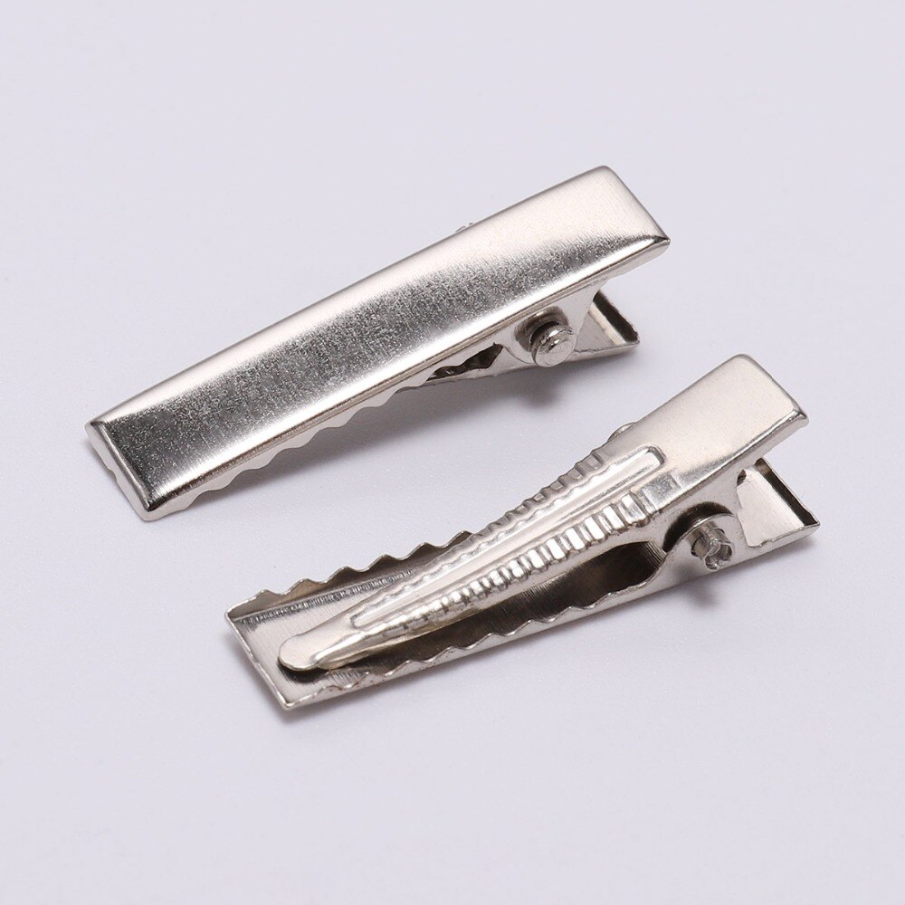 20pcs/lot 30/40/45/55mm Air Clips Single Prong Alligator Hairpin With Teeth Blank Setting For DIY Hair Clips Jewelry Making Base
