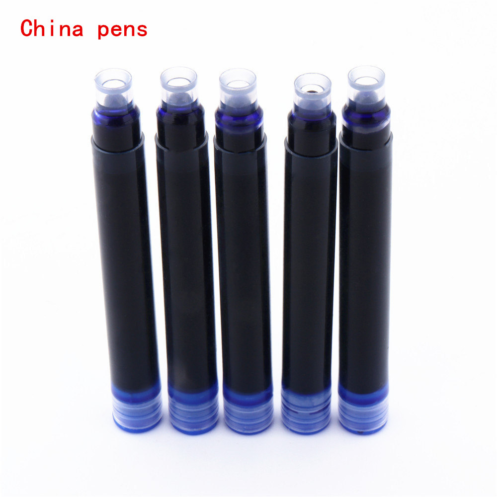 Papeterie de luxe en bois rouge, stylo-plume à pointe moyenne pour étudiants, bureau d'affaires,: 5pcs ink Blue