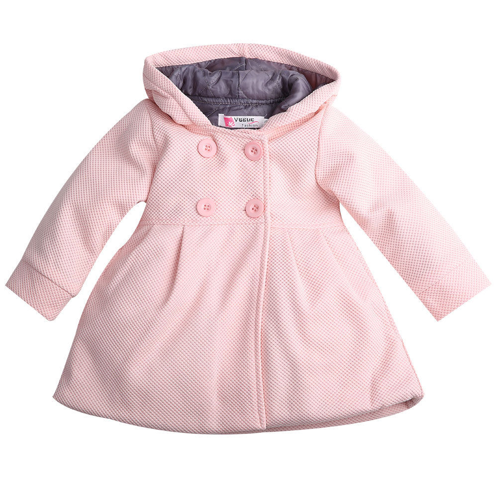 Pudcoco Meisje Jas 6M-3Y Baby Girl Hooded Trenchcoat Winter Windjack Kids Bovenkleding: Roze / 12m