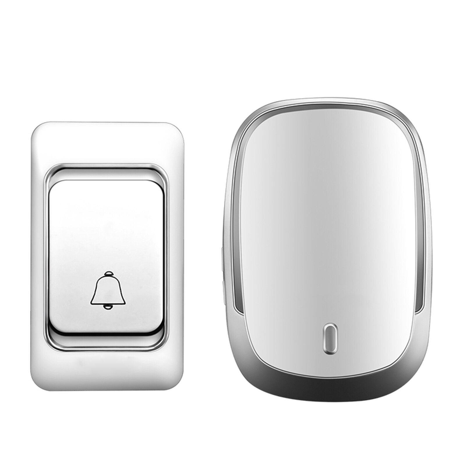 Wireless Doorbell Waterproof Battery Powered 300m Range Smart Digital Home Door Bell 36 Chimes 4 Volume B88: Silver