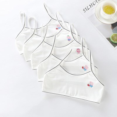 Meisjes bh ondergoed lingerie kinderen tieners tieners jonge adolescenten 6-12 jaar student katoen dubbel dek effen kleur 1 stuk sport: Zwart