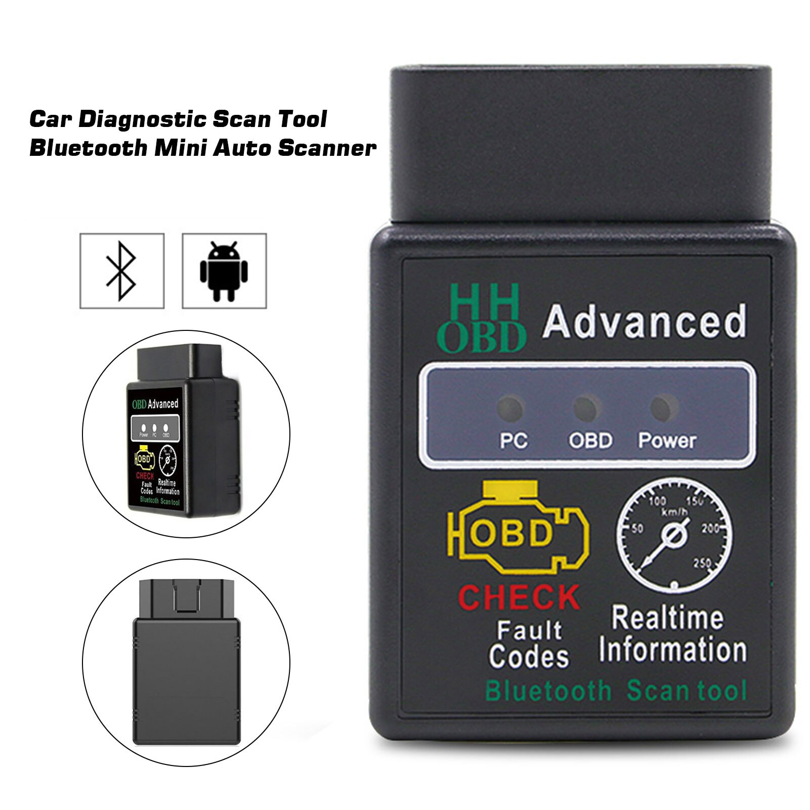 HH OBD ELM327 Bluetooth OBD2 OBDII CAN BUS Check Engine Car Auto Diagnostic Scanner Tool Interface Adapter For Android PC