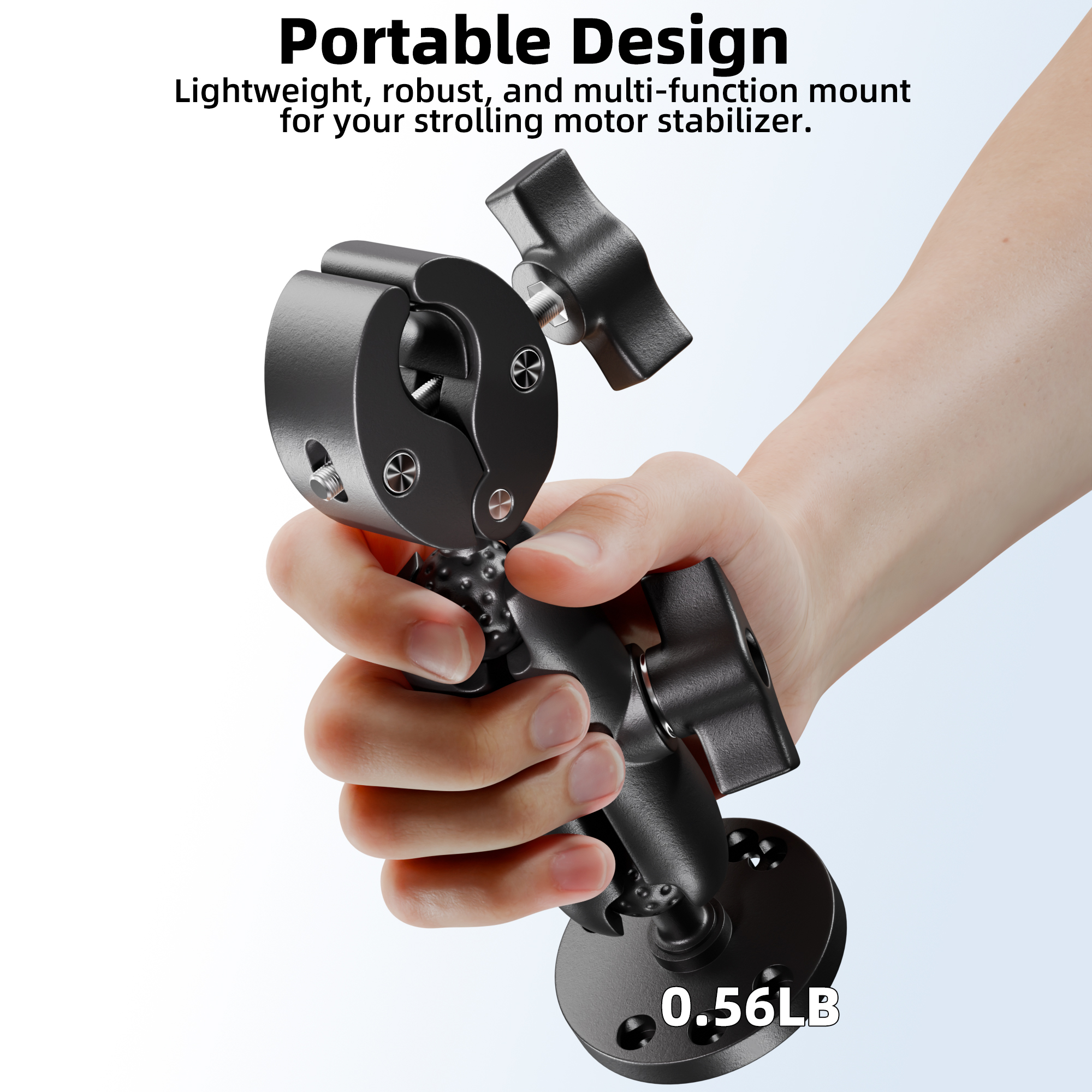 Trolling Motor Support Stabilizer Mount Tough Claw Aluminum Alloy 1" Ball Heavy Duty Trolling Motor Stabilizer Mount Clamp
