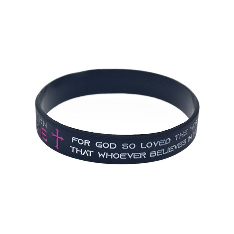 OBH 50PCS John 3 16 God So Love The World That He Gave His One and Only Son Silicone Wristband