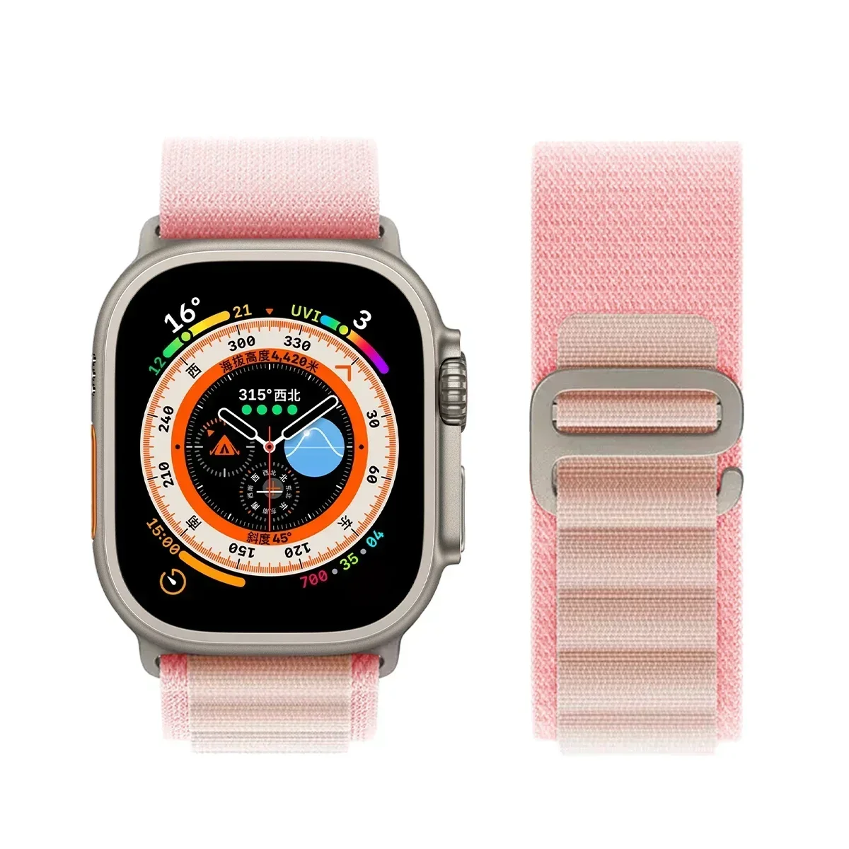 Alpine loop Strap for Apple watch Ultra 2 Band 46mm 40mm 45mm 41mm 38mm 42mm 49mm bracelet iWatch series 10 9 8 7 6 5 4 se Bands: M / Pink
