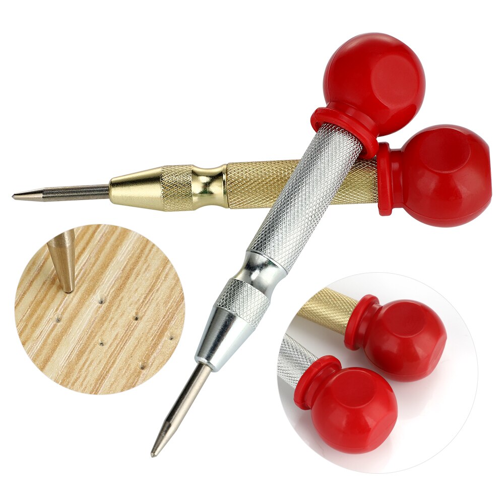 Automatic Center Pin Punch Spring Loaded Marking Starting Holes Tool Wood Press Dent Marker Woodwork Tool Hole Drill Bit Tools