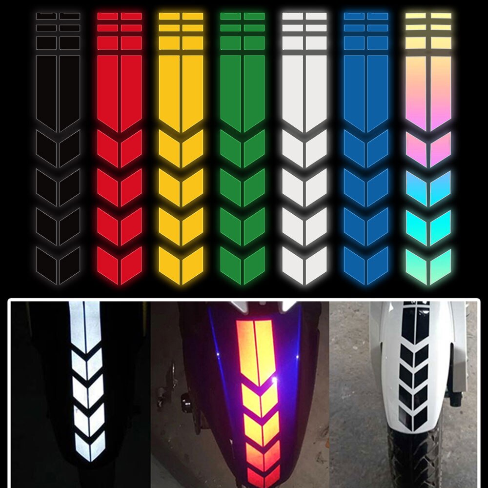 Adesivo moto universale con frecce, pasta Flash, impermeabile, resistente all'olio, adesivo riflettente, nastro moto, adesivo