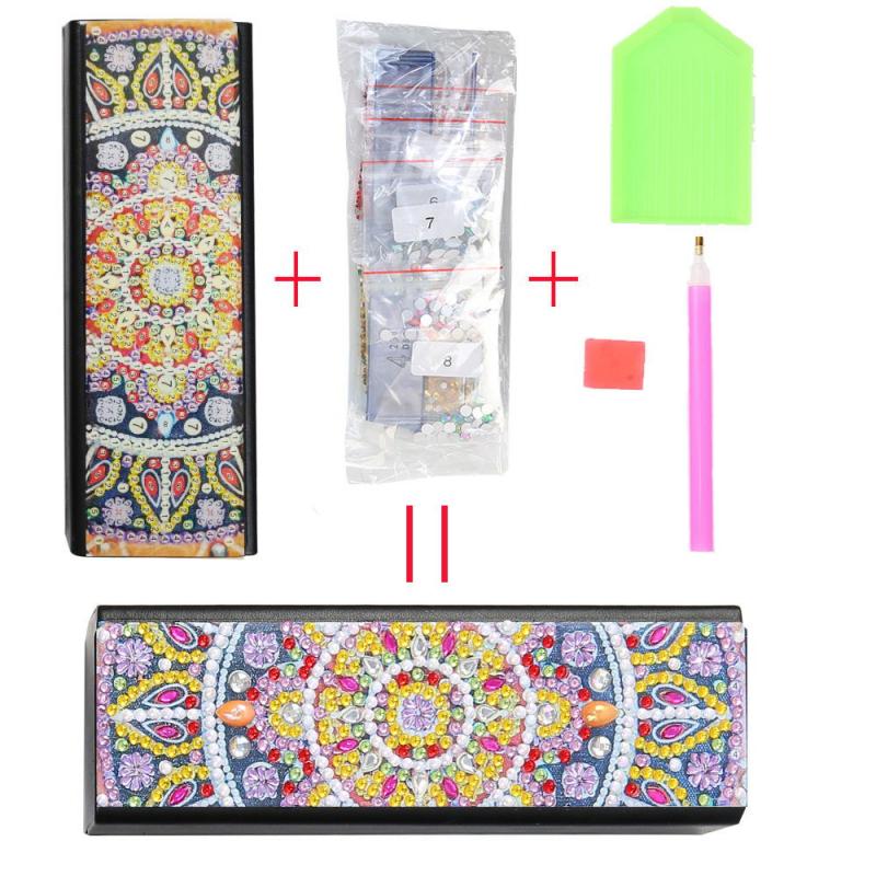 5d diy diamantmaleri briller oppbevaringsboks reise lær solbriller saken spesiell formet diamant oppbevaringsboks: 05